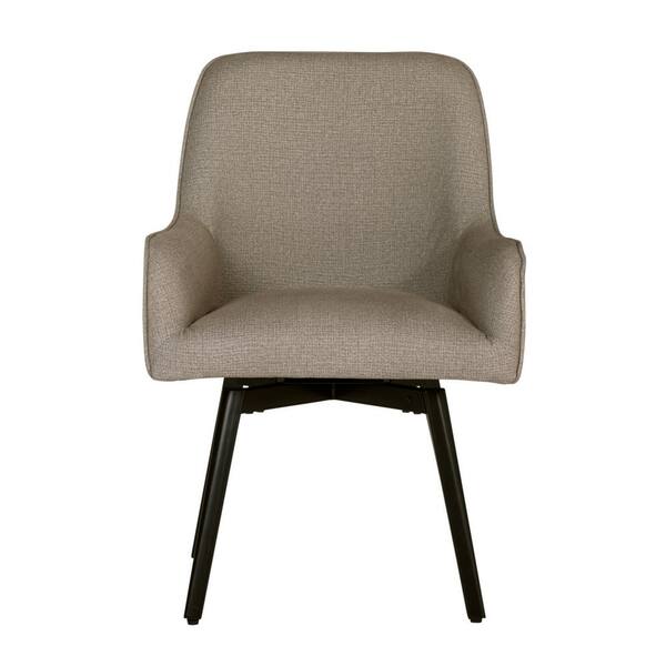 Studio Designs Home Spire Luxe Beige Swivel Accent Arm Chair with Arms and Metal Legs