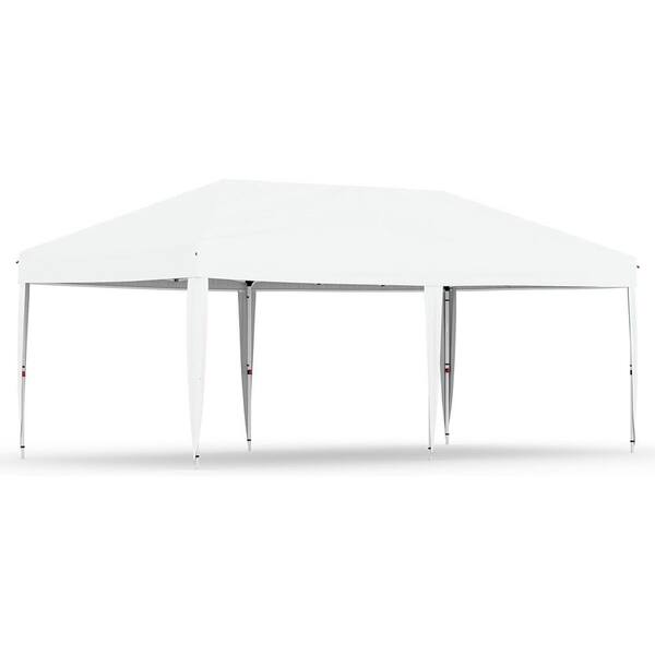 Garvee 20 ft. x 10 ft. Instant Pop Up Canopy Tent Easy Setup Sun Shelter in White with Adjustable Height