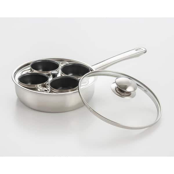 4 Cups Egg Poacher Pan - Stainless Steel Poached Egg