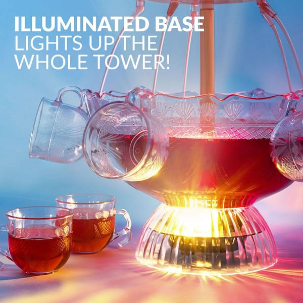 Nostalgia 192 fl. oz. Clear Plastic 3-Tier Lighted Party Fountain