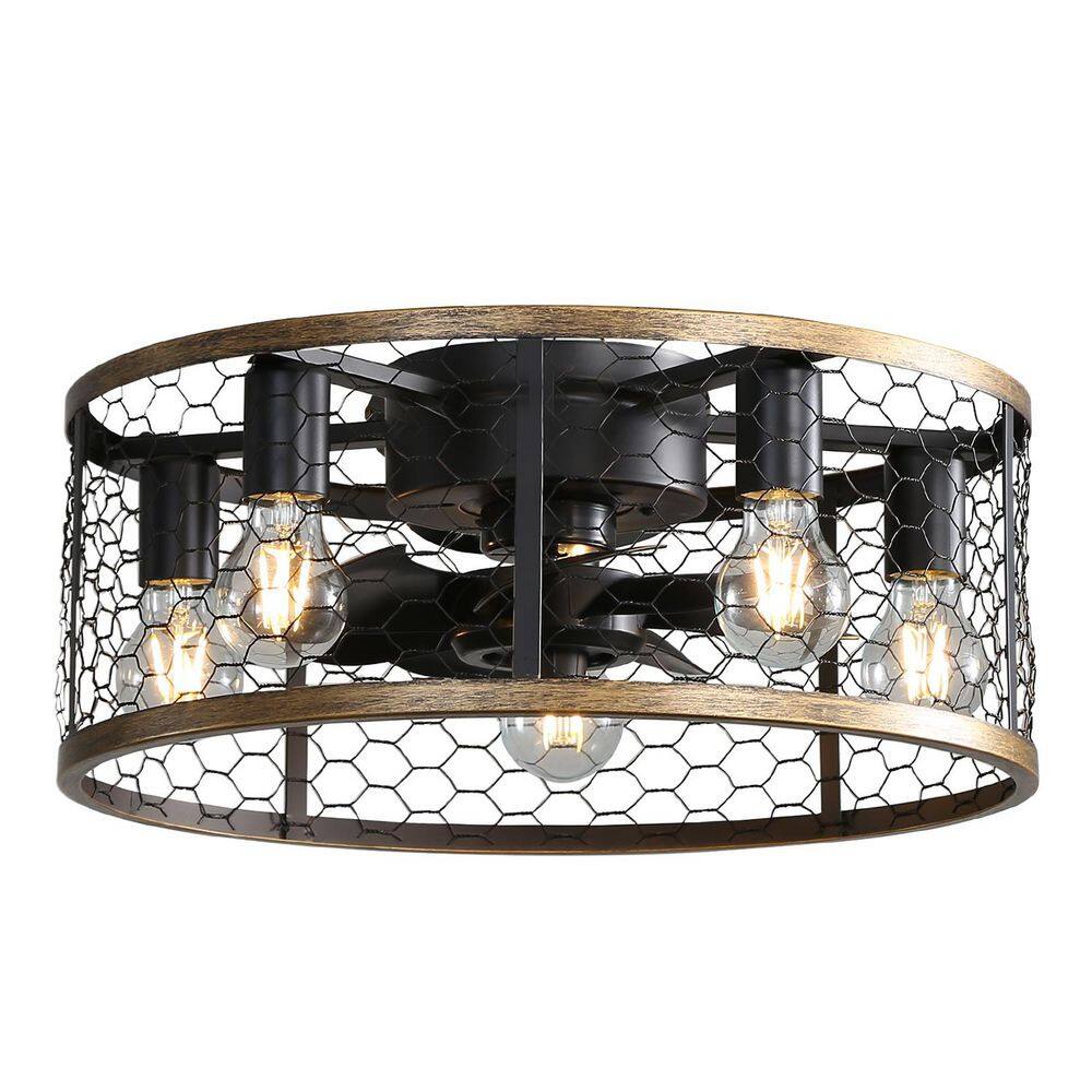 20 in. Modern Flush Mount Ceiling Fan with Light, Silent DC Motor, Standard Reversible Airflow, 7-Blade Caged,Black price history on PriceWatchPro