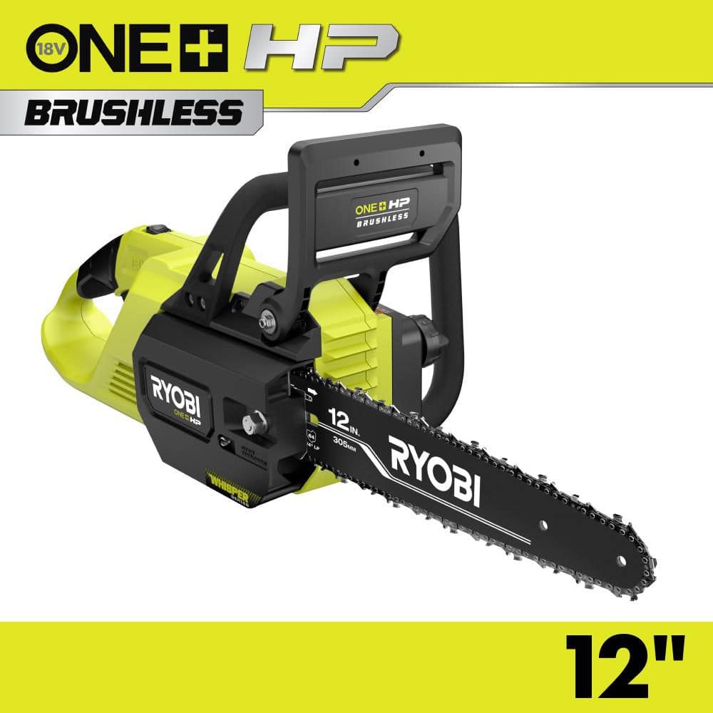 RYOBI ONE+ HP 18V Brushless Whisper Series 12 Battery Chainsaw