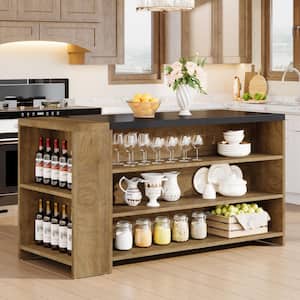 Wood 5-Tier Kitchen Island