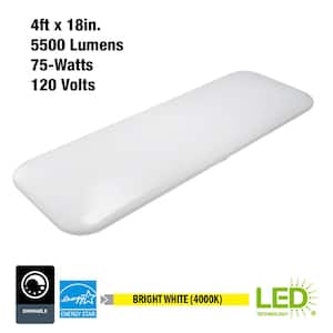 49 in. x 18 in. Rectangular Light Fixture LED Flush Mount Ceiling Light High Output 5500 Lumens Kitchen Light (4-Pack)