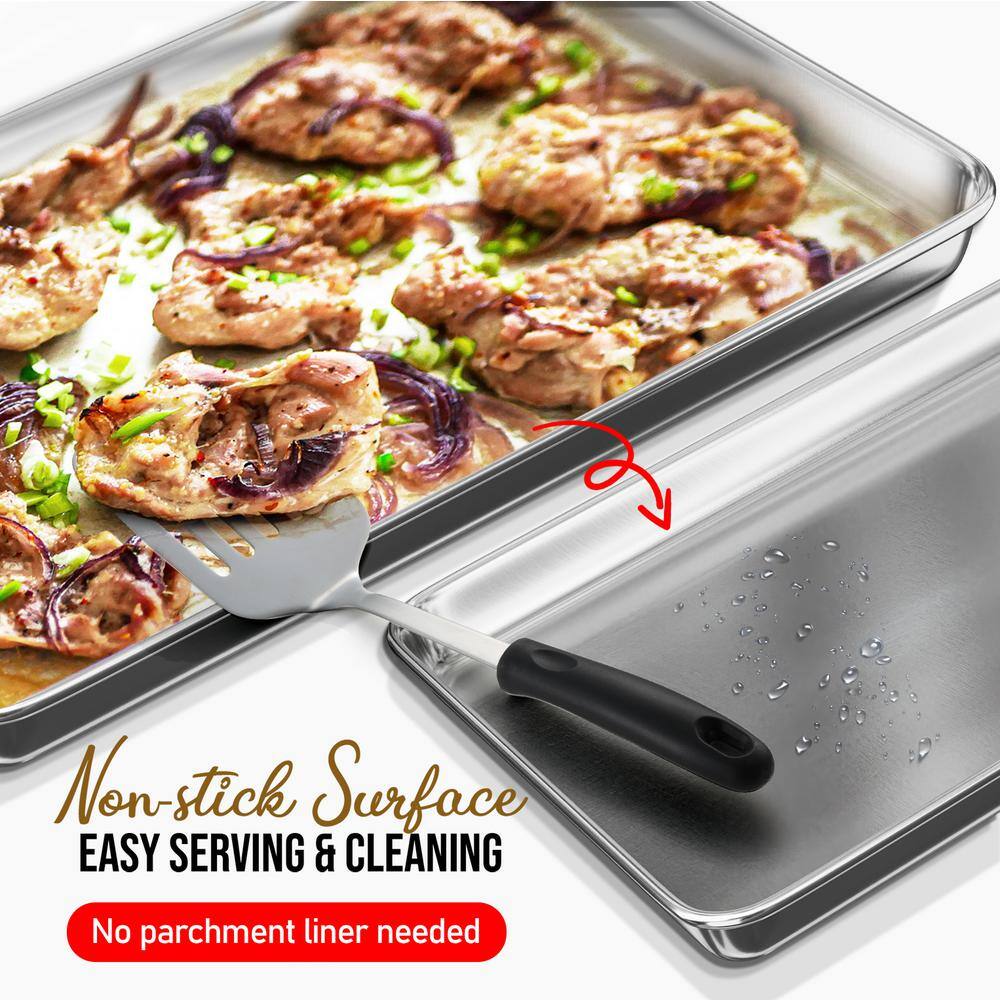 JoyTable Aluminum Non-Stick Quarter Sheet Pan Set, 13x9.5 inches