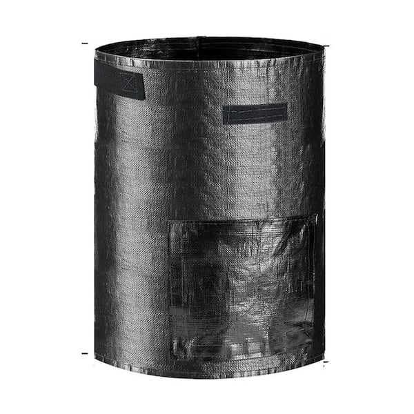 Black 10 Gallon Grow Bags with Flap and Handles Planter Pots for Onion, Fruits, Tomato, Carrot (4-Pack)