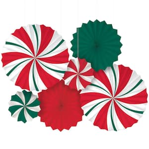 Christmas Candy Cane Stripe 16 in. Fan Multi-Pack (2-Pack)