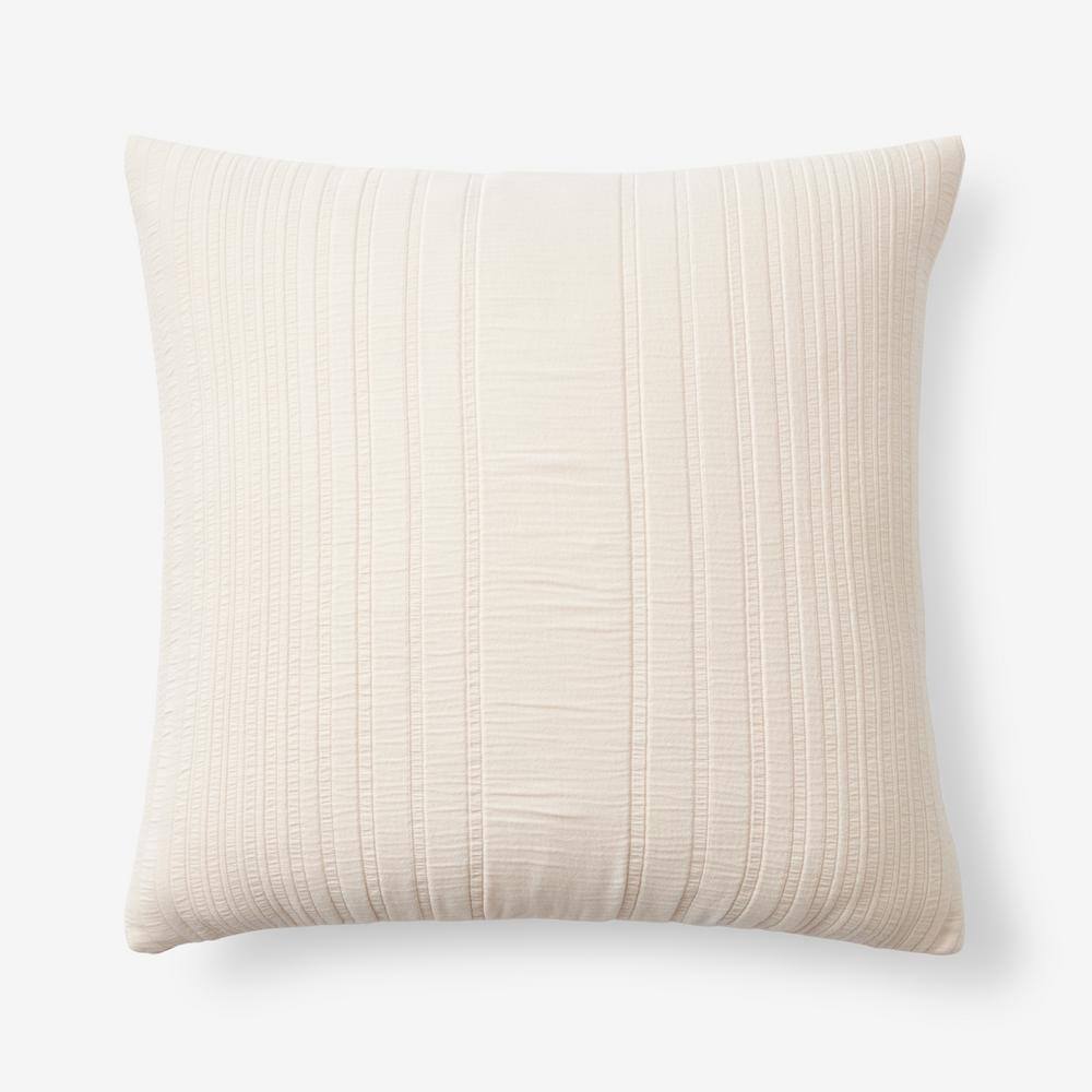 The Company Store Matera Stripe Sand 20 in. x 20 in. Throw Pillow Cover