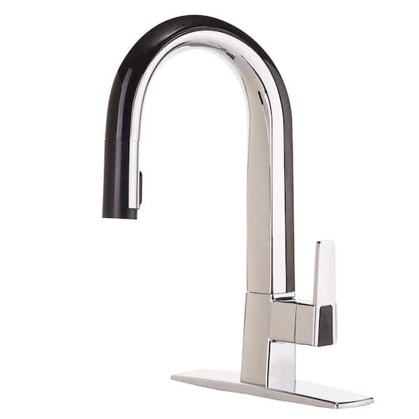 CleanFLO Matisse Single-Handle Pull-Down Sprayer Kitchen Faucet in Chrome and Black