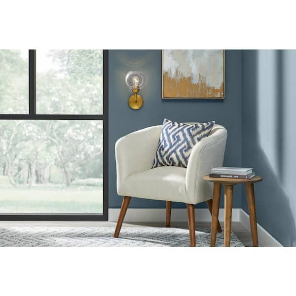 Jill 1-Light Gold Wall Sconce with Clear Seeded Glass Shade