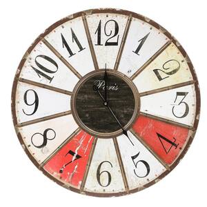 23.6 in. Dia. Iron and MDF Multi-Color Wall Clock
