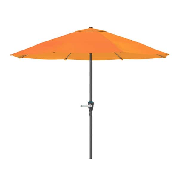 Pure Garden 9 ft. Aluminum Outdoor Market Patio Umbrella with Hand Crank Lift in Orange