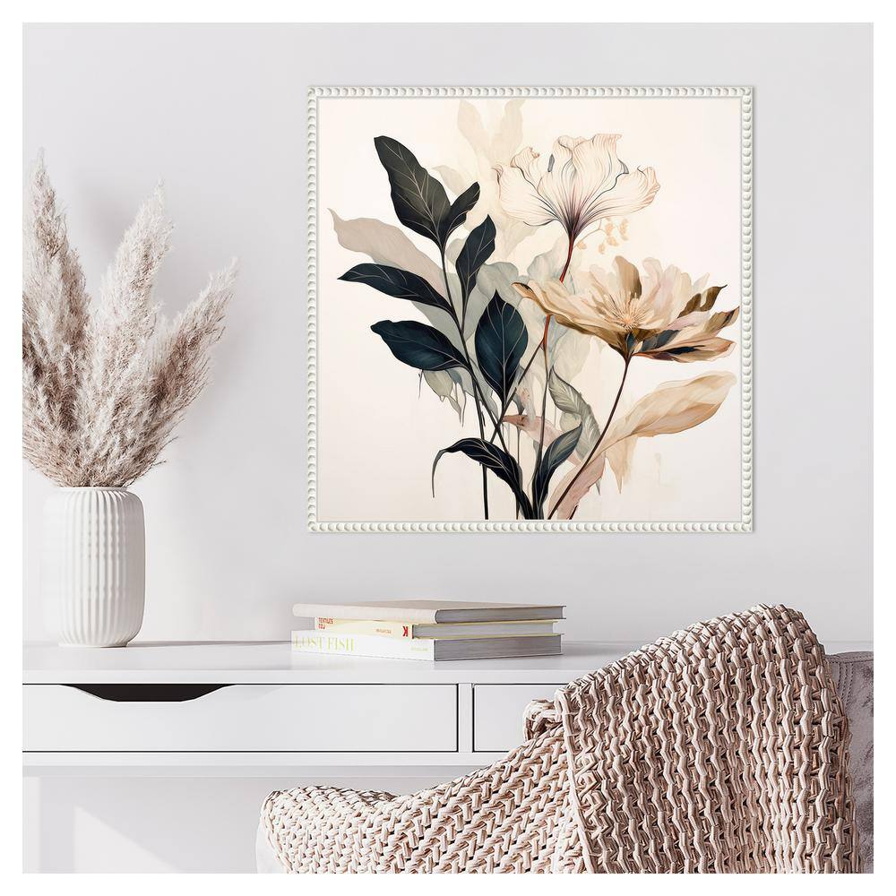 Whimsical Blossoms II White Floater Frame Canvas Art
