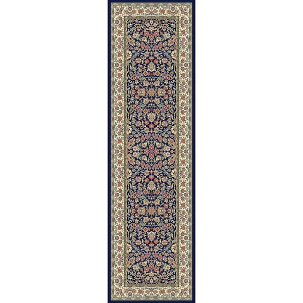 Home Decorators Collection Gorman Blue/Ivory 2 ft. x 11 ft. Indoor Runner Rug