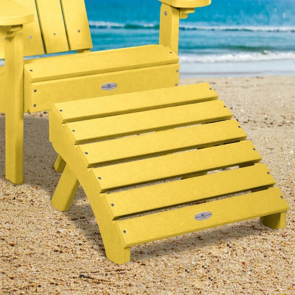 Bahia Verde Sunbeam Yellow Recycled Plastic Folding Adirondack Outdoor Ottoman 1-Pack