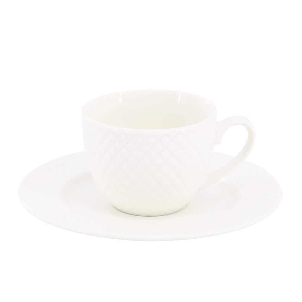 Sol 12 Piece 3 Ounce Porcelain Espresso Cup with Saucer Set - Thumbnail 3