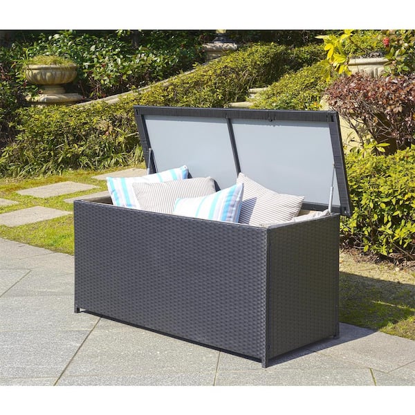 Cosima 53 in. Black Wood Outdoor Storage Box
