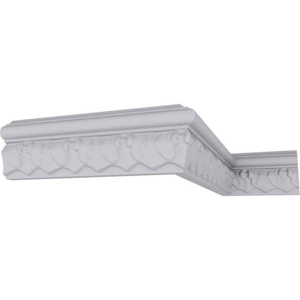 Ekena Millwork SAMPLE - 3/4 in. x 12 in. x 1-7/8 in. Urethane Blackthorne Acanthus Leaf Chair Rail Moulding