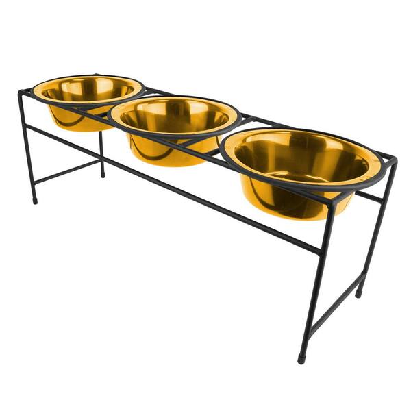 triple cat bowl stand