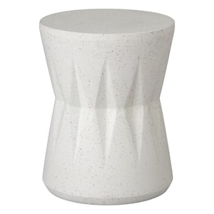 Valor 18 in. H Matte Terrazzo White Round Terrazzo Garden Stool