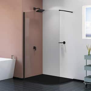 Olisa 35.5 in. L x 47.25 in. W x 77.8 in. H Corner Shower Kit with Fixed Framed Shower Door and Center Drain Shower Pan