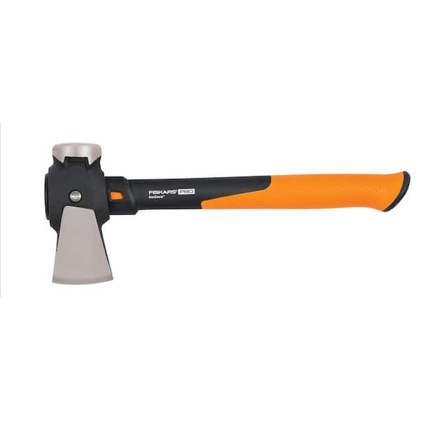 Black/Orange 2.5 lb. Axe with 14 in. Wood Handle, Splitting Maul with Shock-Absorbing Handle for Small Size Log Kindling