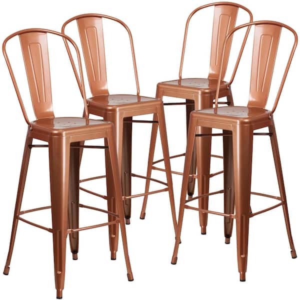 Carnegy Avenue Metal Outdoor Bar Stool (4-Pack)