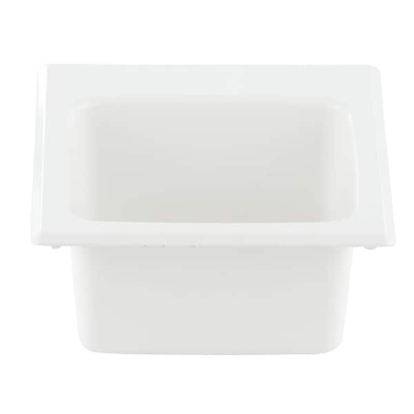Details about   MUSTEE Molded Fiberglass Drop in Utility Sink Laundry Basin Self Rimming White