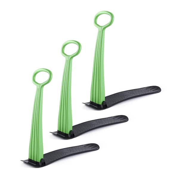 Slippery Racer 36 in. Kid Foldable Outdoor Winter Ski Scooter Snow Sled, Green (3-Pack)