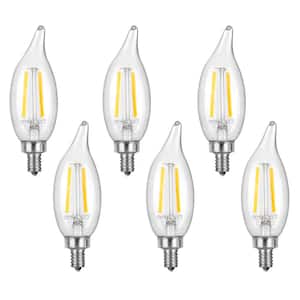 40-Watt Equivalent E12 Dimmable Filament Clear Chandelier LED Light Bulb Soft White 2700K (6 -Pack)