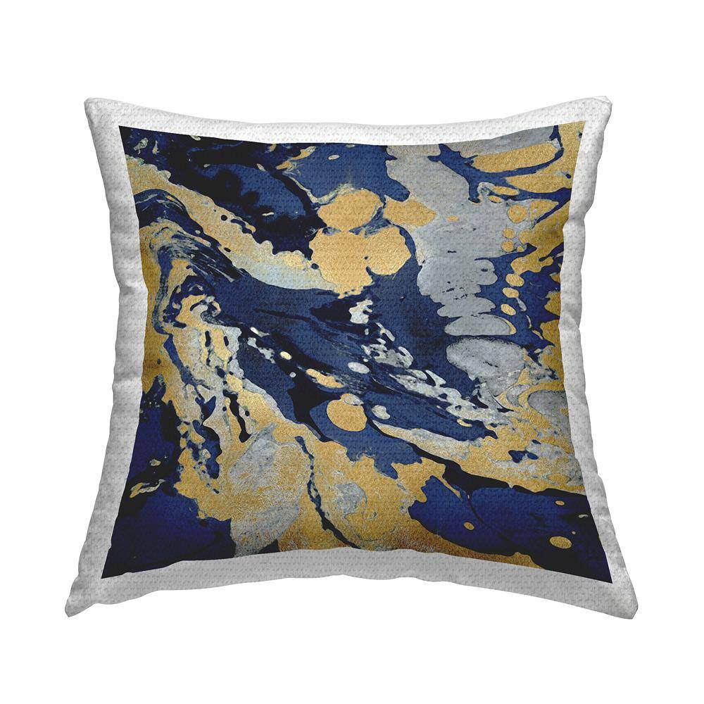 Contemporary Glam Blue Swirl Blue Square Outdoor Throw Pillow price history on PriceWatchPro