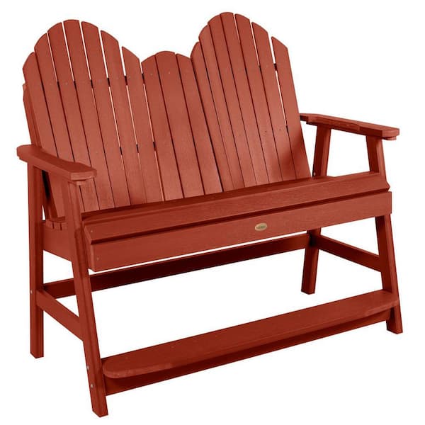 Highwood Hamilton 4ft 2-Person Rustic Red Recycled Plastic Counter Height Bench