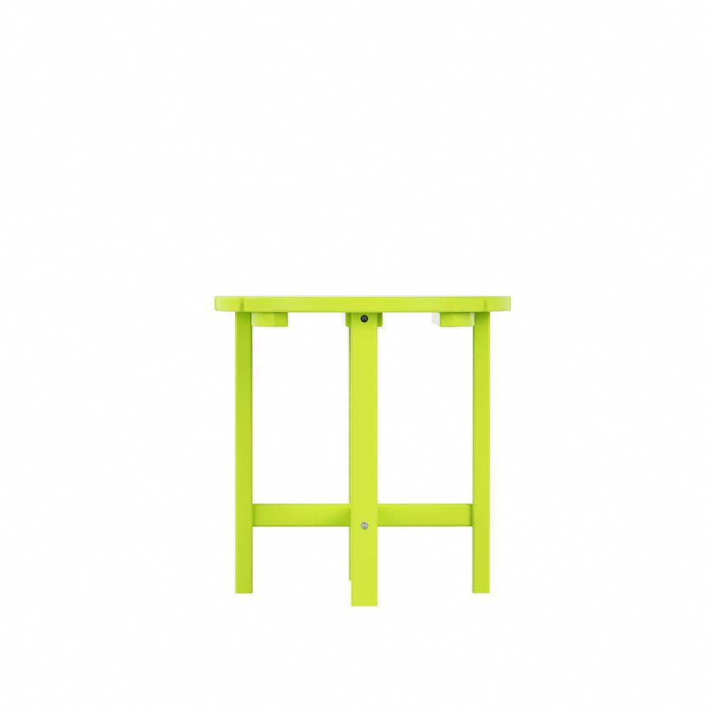 Lime Green 18" Round Recycled Plastic Side Table