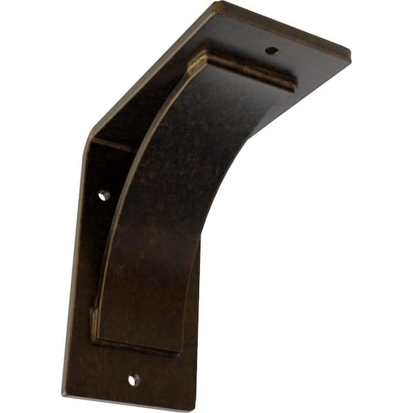 Ekena Millwork 3 in. x 6 in. x 6 in. Antiqued Brass Morris Steel Bracket