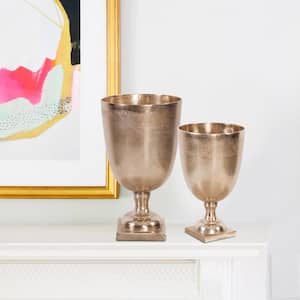 Raw Gold Aluminum Footed Chalice Small Vase