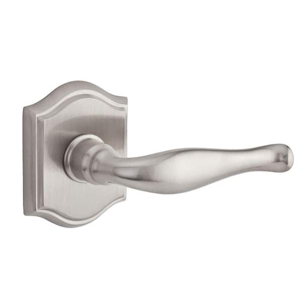 Baldwin Reserve Decorative Satin Nickel Bed/Bath Door Lever with Traditional Arch Rose