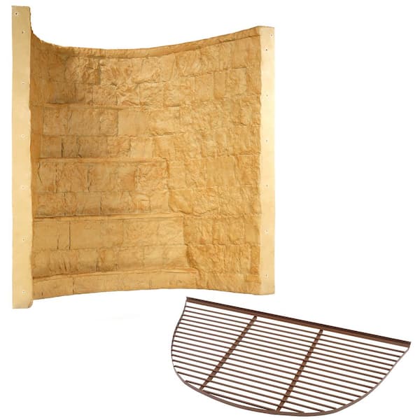 Rockwell 66 in. x 44 in. x 72 in. Tan Composite Window Well with Aluminum Bar Grate