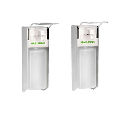 Stainless Steel 1000 ml. Wall Mount Elbow Press Liquid Gel Soap and Hand Sanitizer Dispenser, (4-Pack)