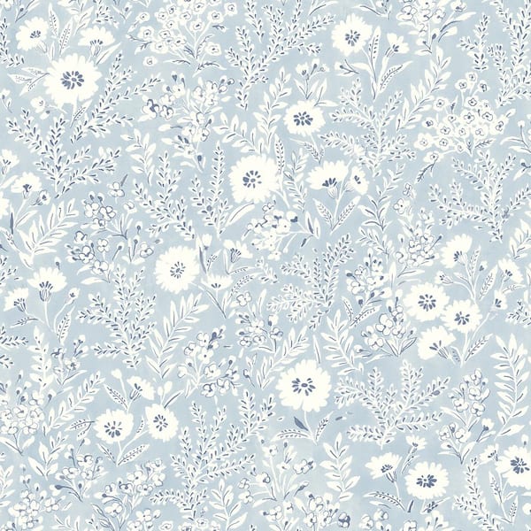 Chesapeake Agathon Light Blue Floral Wallpaper Sample