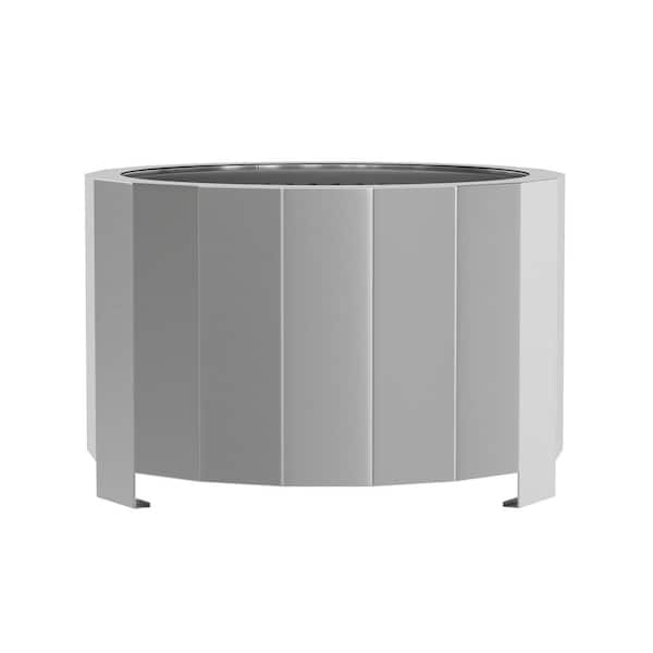 Titus Commercial 27 in Smokeless Outdoor Firepit, Wood Burning Portable Fire Pit w/Waterproof Cover, Stainless Steel