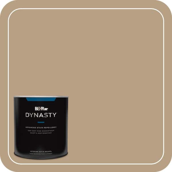 BEHR DYNASTY 1 qt. Home Decorators Collection #HDC-AC-12 Craft Brown Satin Enamel Interior Stain-Blocking Paint & Primer