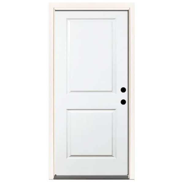 Steves & Sons 36 in. x 80 in. Element 2-Panel Square White Primed Steel Prehung Front Door with 36 in. Left-Hand Inswing & 6 in. Wall