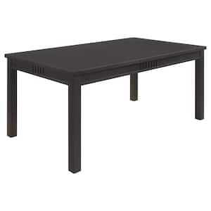 70.75 in. Black Wood Top 4 Legs Dining Table (Seat of 6)