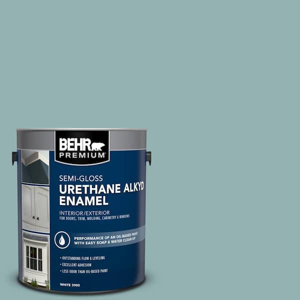 BEHR PREMIUM 1 gal. #500F-5 Gulf Winds Urethane Alkyd Semi-Gloss Enamel Interior/Exterior Paint