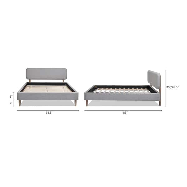Jennifer Taylor Diego Light Gray Upholstered Frame Queen