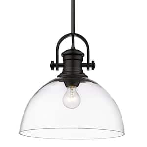 Hines 1-light Black Pendant Light with Clear Shade