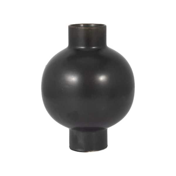Liv & Skye 11 in. Gray Stoneware Bubble Decorative Vase