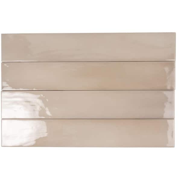 Silken 2.56 in. x 15.75 in. Beige Ceramic Glossy Wall and Floor Tile (15 Cases/161.4 sq. ft./Pallet)