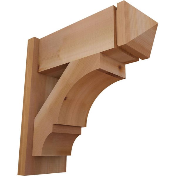 Ekena Millwork 8 in. x 20 in. x 20 in. Western Red Cedar Balboa Arts and Crafts Smooth Outlooker