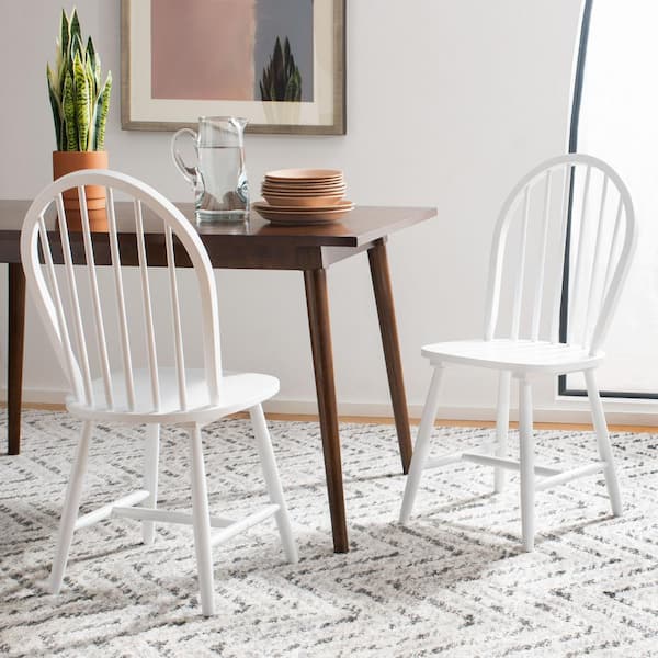 SAFAVIEH Camden White Spindle Back Wood Dining Chair (Set of 2)